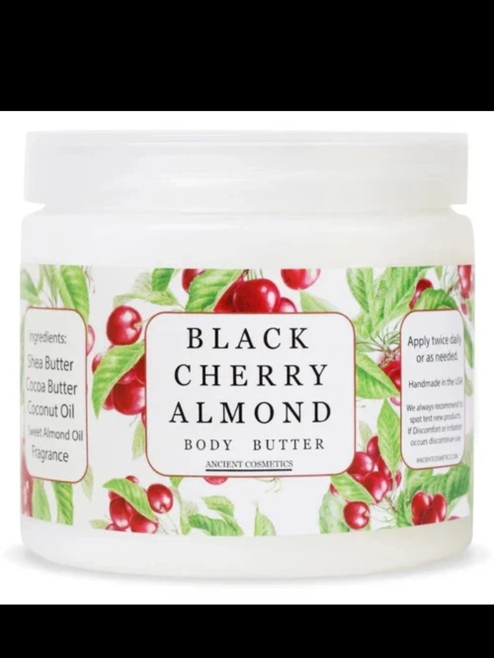 Black Cherry Almond Body Butter - White